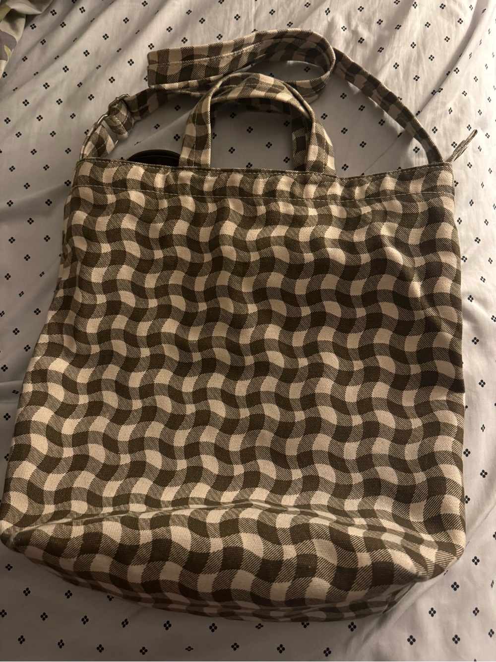Baggu Brown and Cream Patterned duck Bag